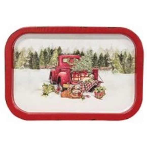 *Red Truck Metal Christmas Tray, 13.5”x9” - Picture 13 of 15